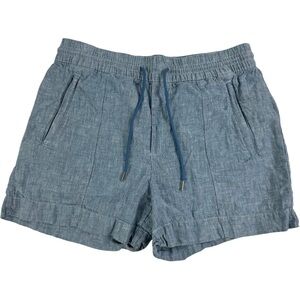Athleta Retreat 100% Linen Blue Shorts Size 10